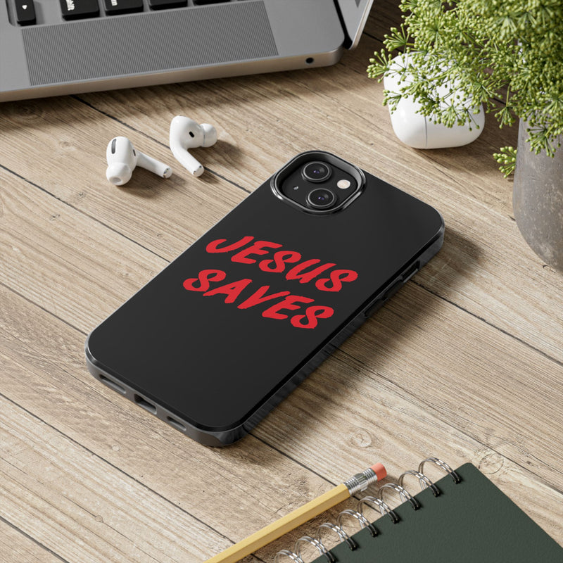 Jesus Saves Tough Phone Case - Christian Phone Cover for Protection, Faith-Based Gift, Inspirational Case, Customizable Design, [...]