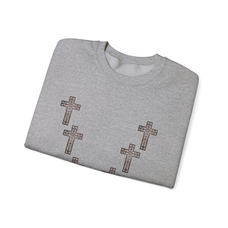 Cross Pattern Faith Crewneck