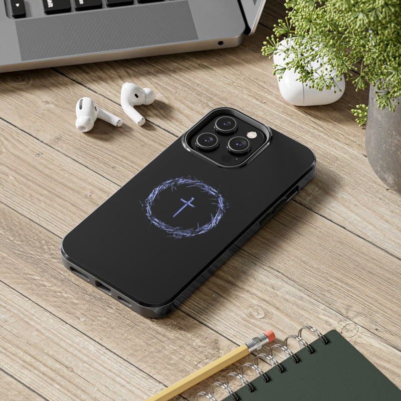 Crown of Thorns Cross Phone Case – Faith in Every Detail
