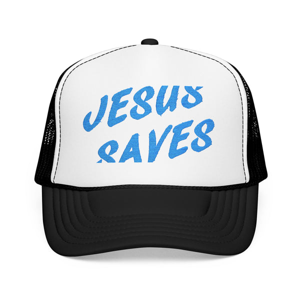 Jesus Saves Trucker Hat – Christian Streetwear Cap | Faith-Based Snapback | Religious Apparel for Men & Women
