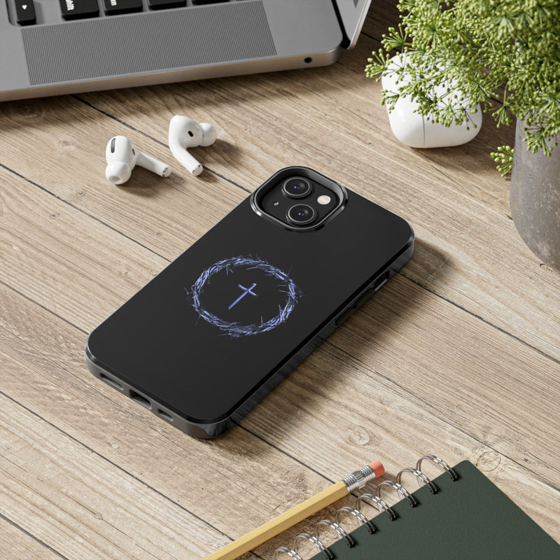 Crown of Thorns Cross Phone Case – Faith in Every Detail