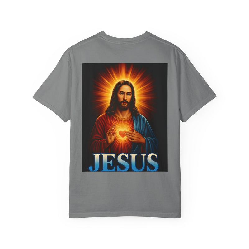Jesus Wept Faith Tee – John 11:35 Verse with Sacred Heart Jesus Back Print”