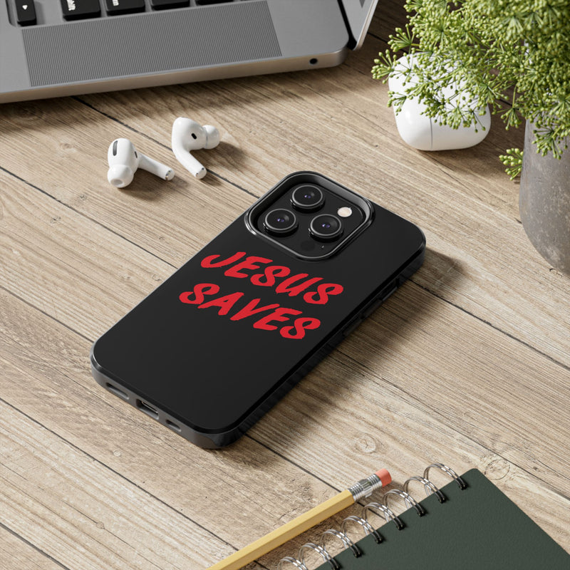 Jesus Saves Tough Phone Case - Christian Phone Cover for Protection, Faith-Based Gift, Inspirational Case, Customizable Design, [...]