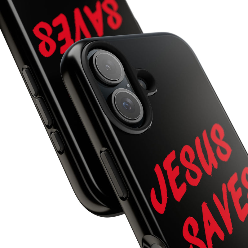 Jesus Saves Tough Phone Case - Christian Phone Cover for Protection, Faith-Based Gift, Inspirational Case, Customizable Design, [...]
