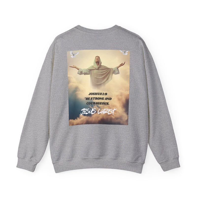 Joshua 1:9 Scripture Sweatshirt – “Be Strong and Courageous” Christian Apparel