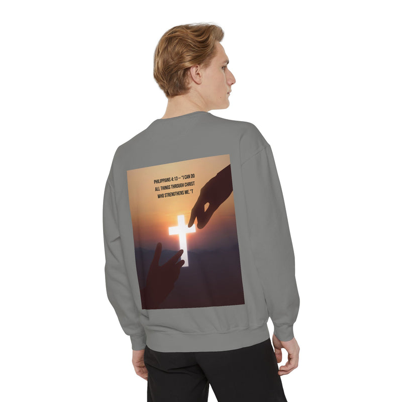 “Faith Over Fear” Praying Hands & Philippians 4:13 Sweatshirt