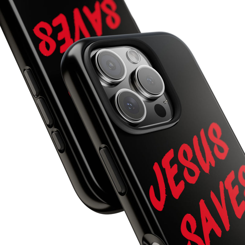 Jesus Saves Tough Phone Case - Christian Phone Cover for Protection, Faith-Based Gift, Inspirational Case, Customizable Design, [...]