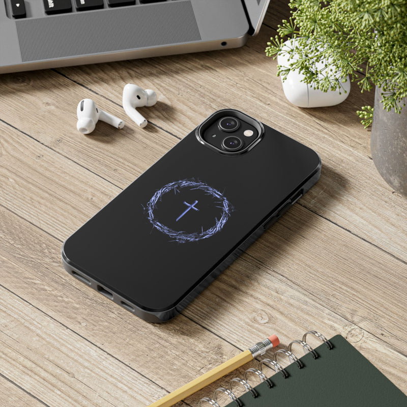 Crown of Thorns Cross Phone Case – Faith in Every Detail
