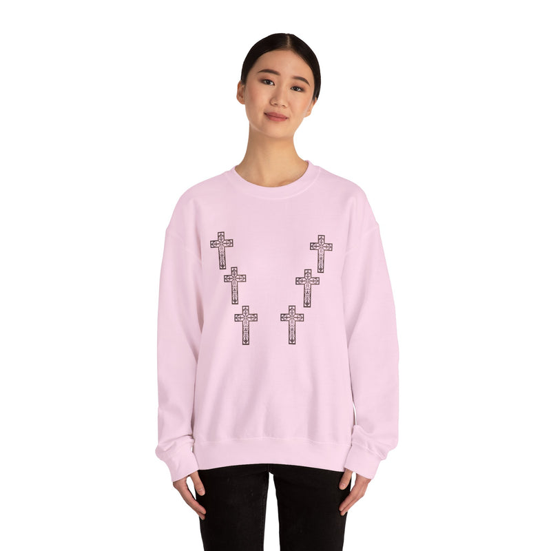 Cross Pattern Faith Crewneck