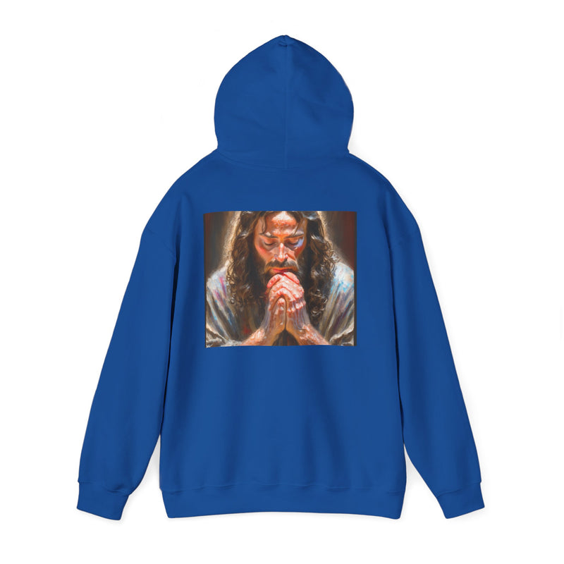Praying Jesus Hooded Sweatshirt, Unisex Sweatshirt, Christian Apparel, Cozy Gift for Believers, Casual Wear, Faith-Based Clothing